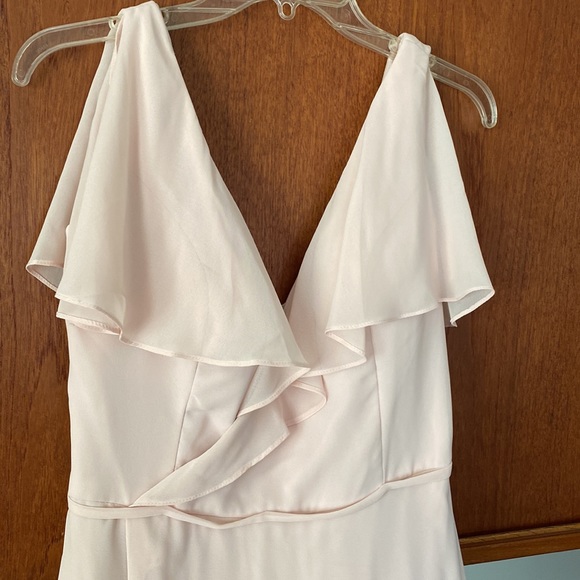 Mori Lee bridesmaid dress. Midi Flutter Sleeve Chiffon Dress - STYLE #21704 - Picture 6 of 16